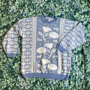 Vintage 80s blue pullover sweater